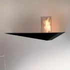 Vägg Biofir spis i modern design i målat stål och glas - Malcolm Viadurini