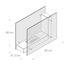 Golvstående biospis med dubbelsidig struktur i glas och svart metall - Squillo Viadurini
