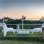 Golv Bio-eldstad med dubbelsidig struktur i glas och metall - Planeto Viadurini