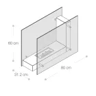 Golv Bio-eldstad med dubbelsidig struktur i glas och metall - Planeto Viadurini