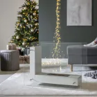 Golv Bio-eldstad med dubbelsidig struktur i glas och metall - Planeto Viadurini