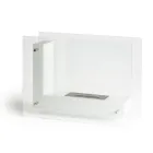 Golv Bio-eldstad med dubbelsidig struktur i glas och metall - Planeto Viadurini