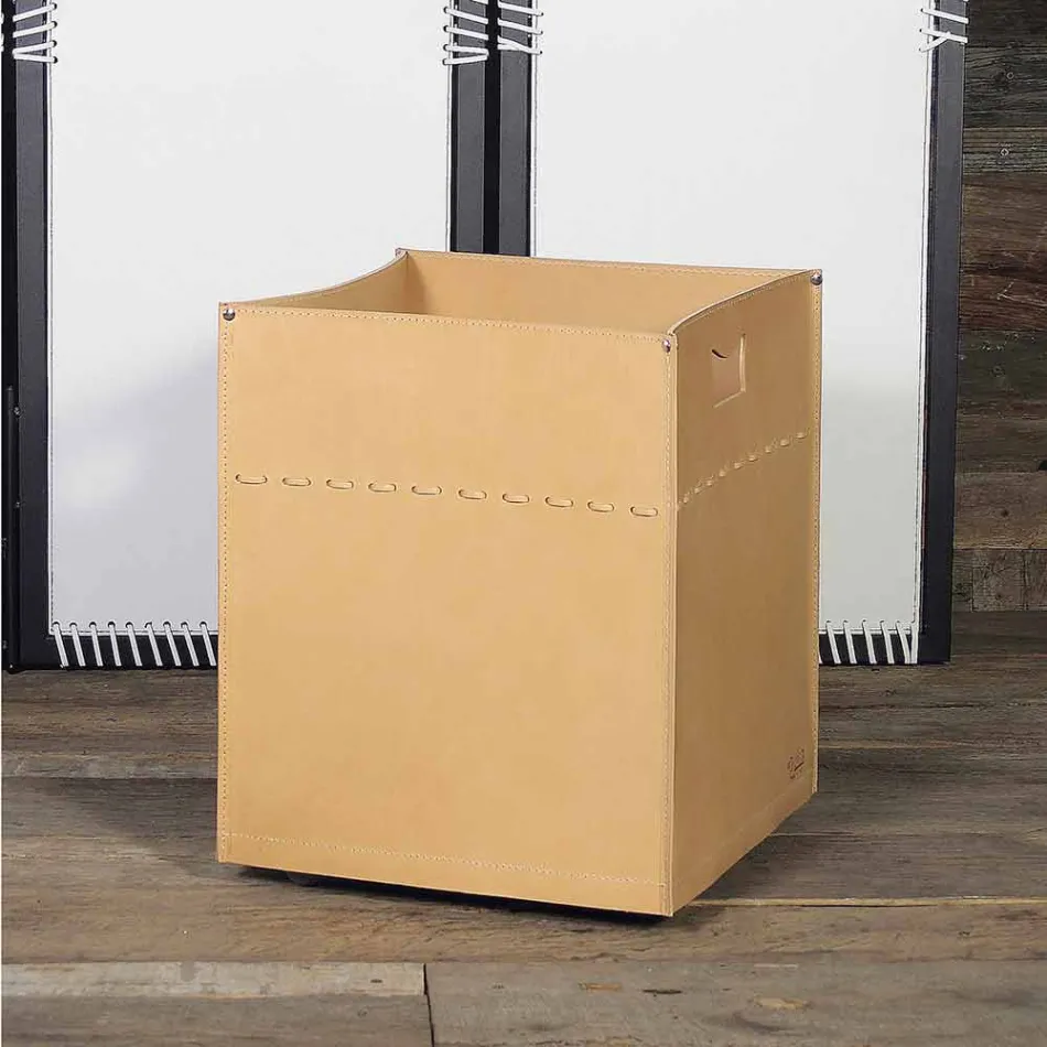 Vedvedväska i neutralt läder 100% tillverkat i Italien Viadurini