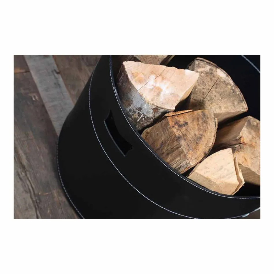 Logghållare i 100% Tillverkad i Italien Platonläder Viadurini