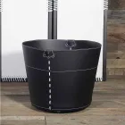 Logghållare i 100% Tillverkad i Italien Platonläder Viadurini