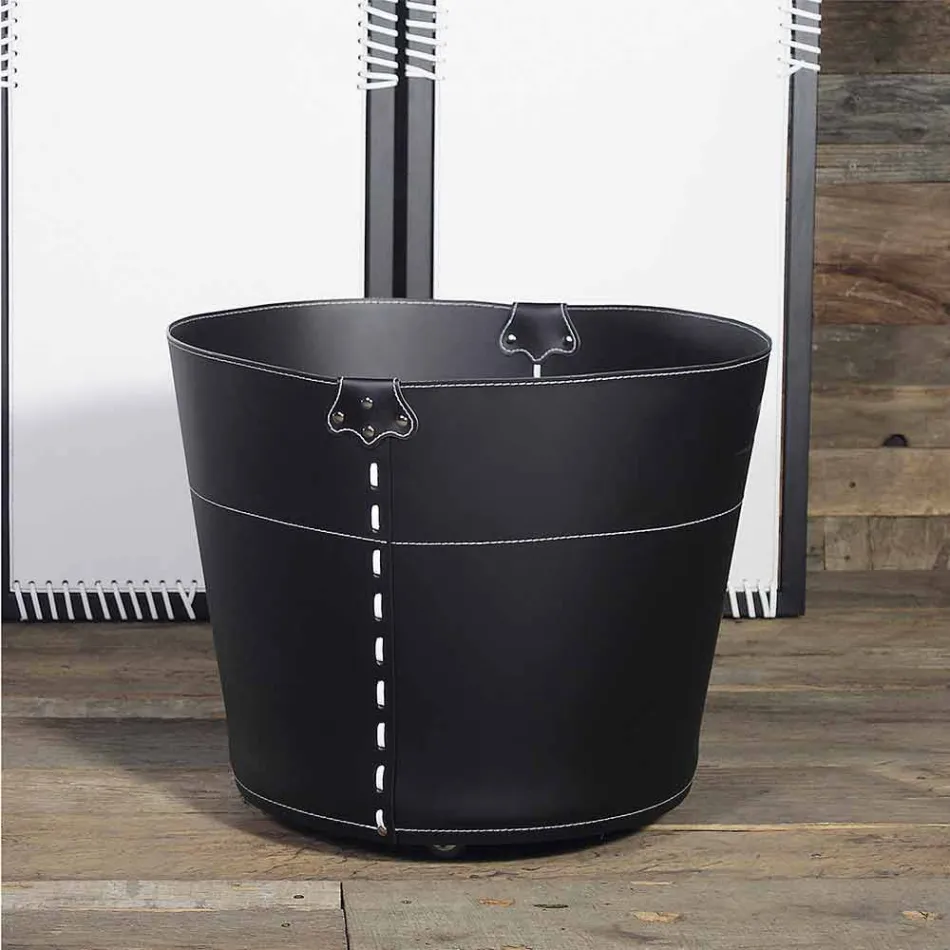 Logghållare i 100% Tillverkad i Italien Platonläder Viadurini