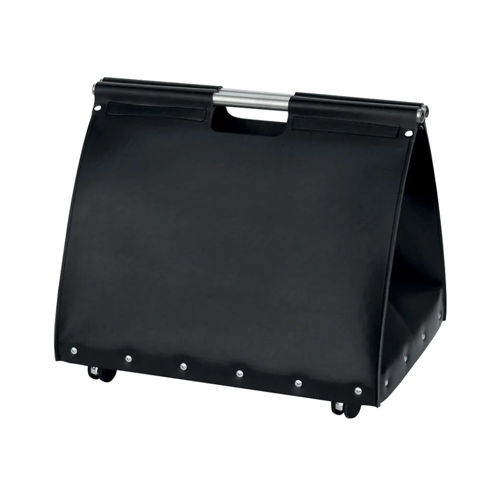 Vedväska i ekologisk läder med hjul Made in Italy - Snigel Viadurini