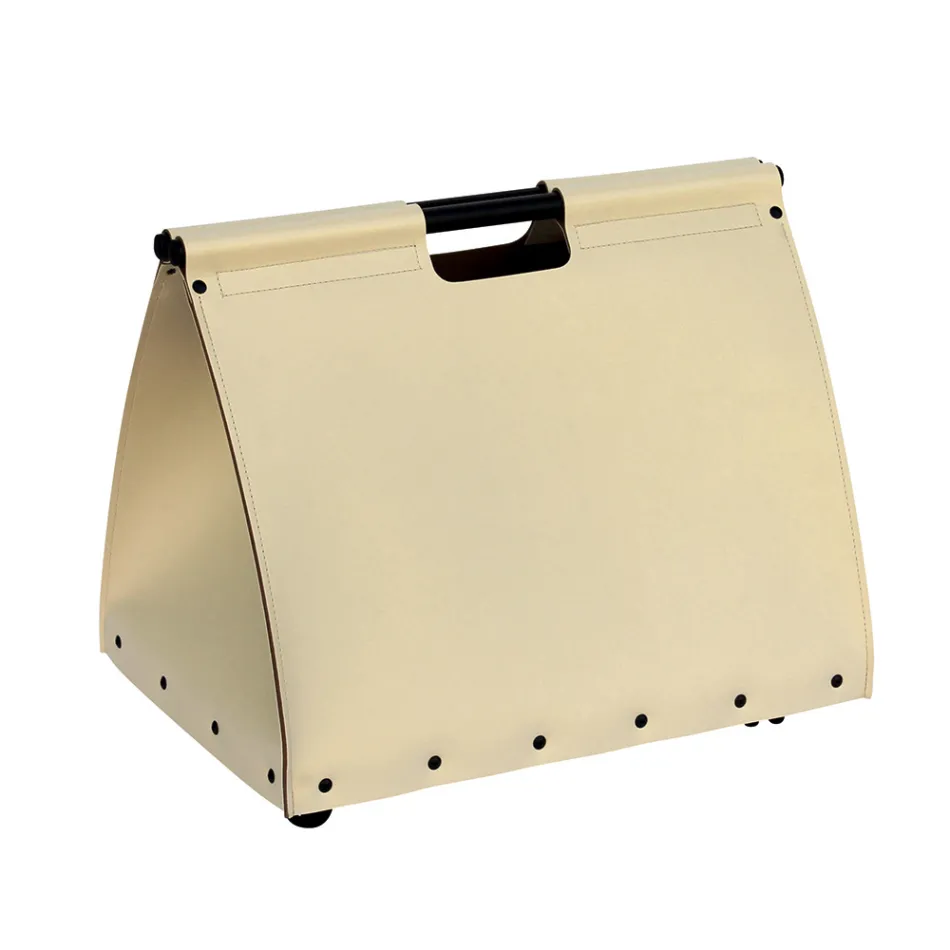 Vedväska i ekologisk läder med hjul Made in Italy - Snigel Viadurini