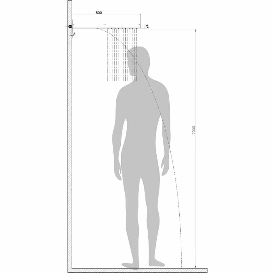 Bossini Manhattan duschmunstycke i rostfritt stål med två strålar Viadurini
