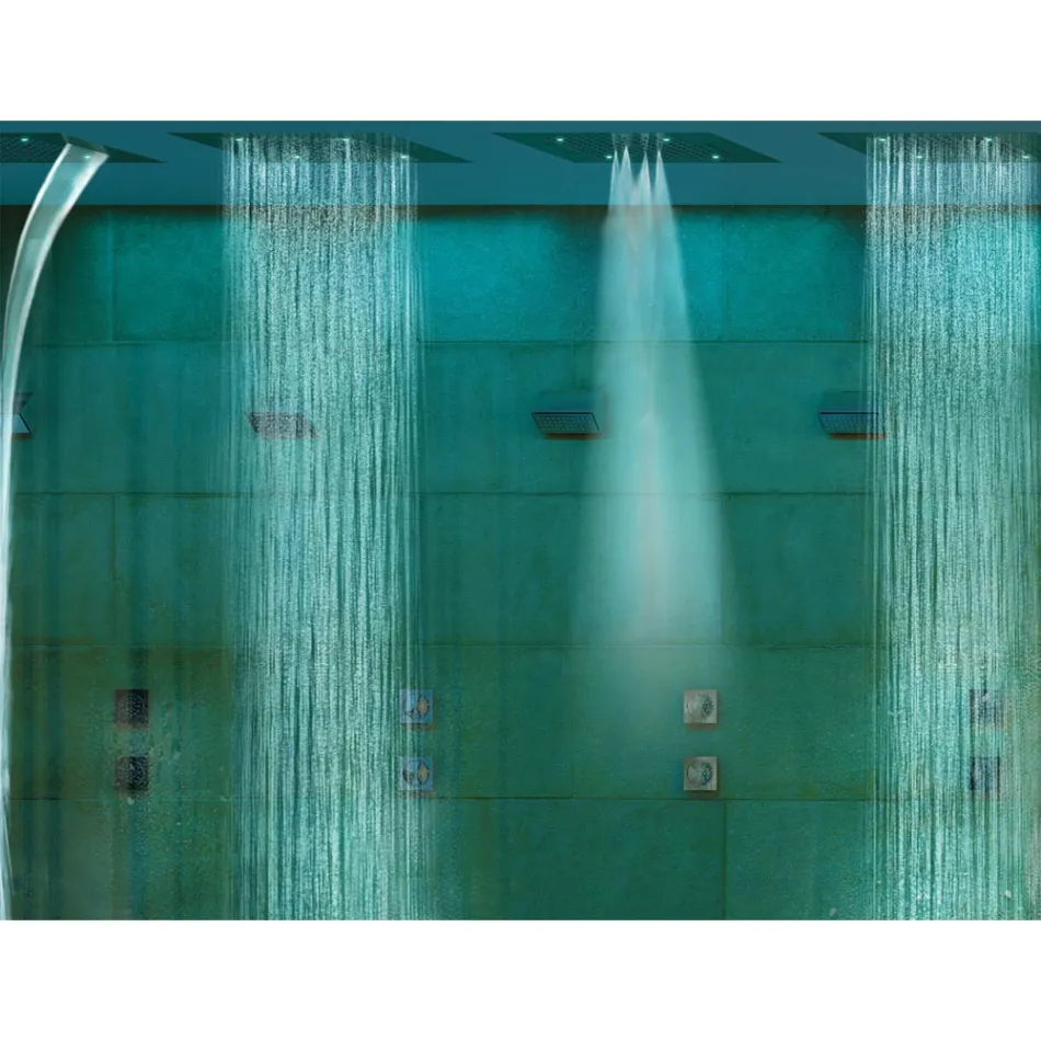 Bossini Duschhuvud i tak i två jetstrålar krom med Dream-färgterapi Viadurini