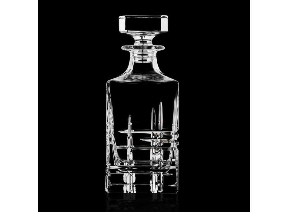 Flaska och glas för lyxig whisky i ekologisk kristall 6 stycken - arytmi