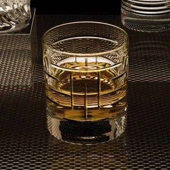 Flaska och glas för lyxig whisky i ekologisk kristall 6 stycken - arytmi