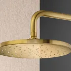 Duscharm med runt anti-kalkduschhuvud i AISI 316L stål - Artigli Viadurini