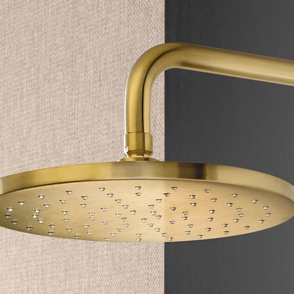 Duscharm med runt anti-kalkduschhuvud i AISI 316L stål - Artigli Viadurini