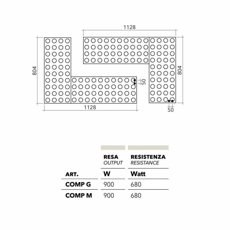 Brick radiator hydraulisk lego konstruktion gjord i Italien av Scirocco H Viadurini