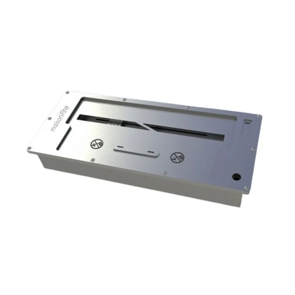 Rektangulär inbyggd bioetanolbrännare 2 Lt Viadurini