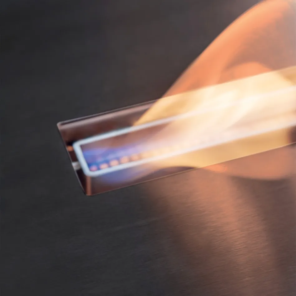 Bioetanolbrännare i Rostfritt Stål för Linjär Eldstad Made in Italy - Brandon Viadurini