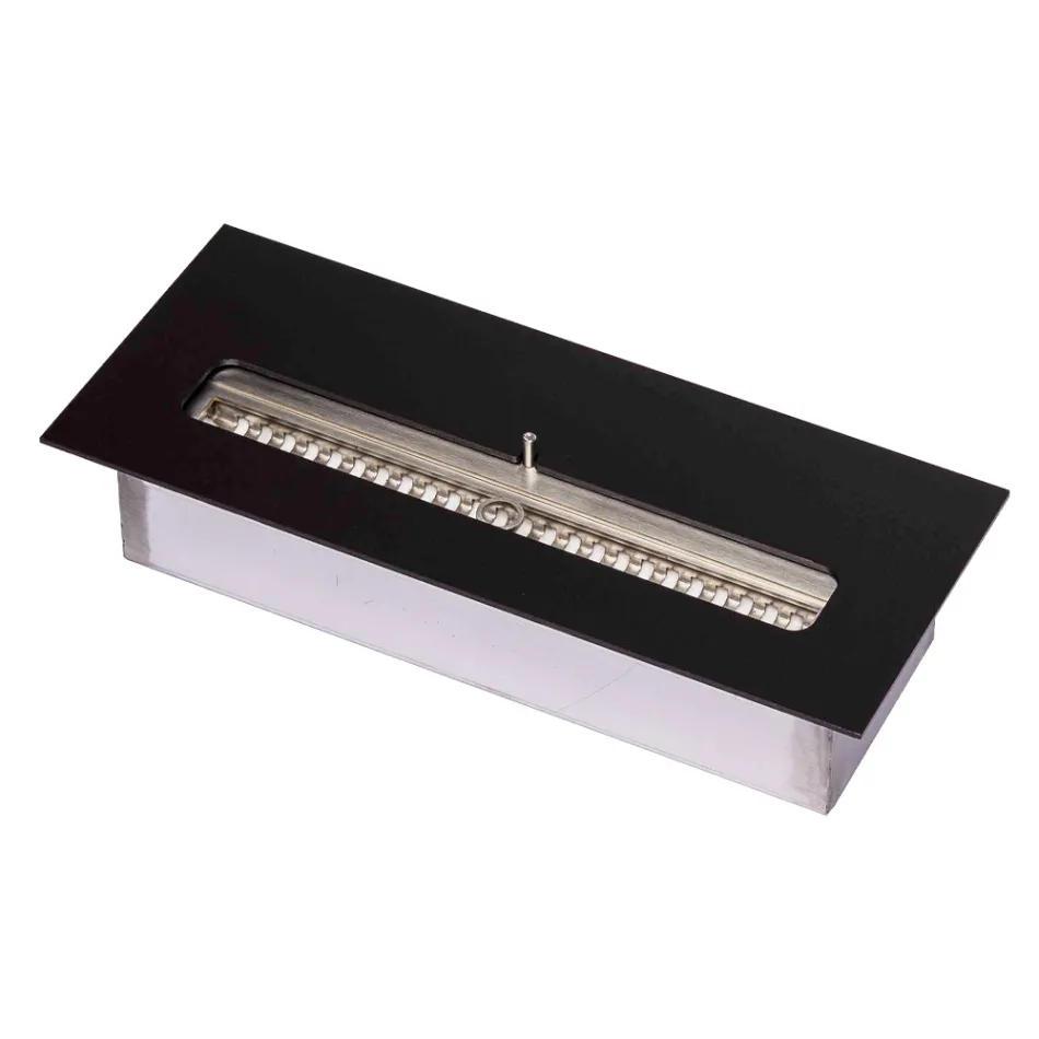 Bioetanolbrännare i Rostfritt Stål för Linjär Eldstad Made in Italy - Brandon Viadurini