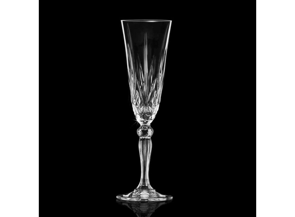 Bägare flöjt ekologiskt kristallglas för champagne 12 stycken - Cantabile Viadurini