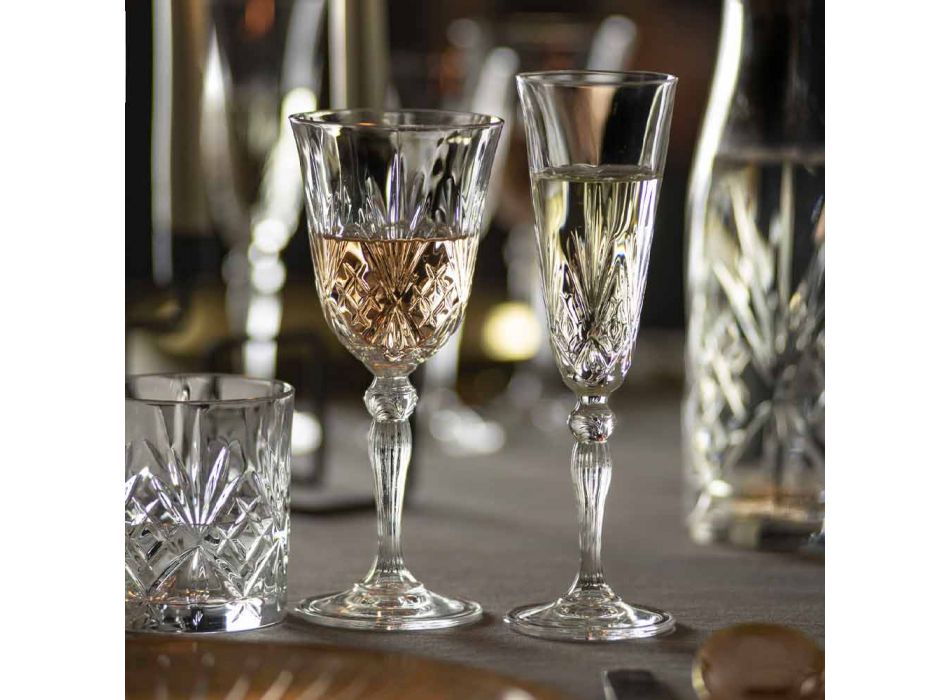 Bägare flöjt ekologiskt kristallglas för champagne 12 stycken - Cantabile Viadurini