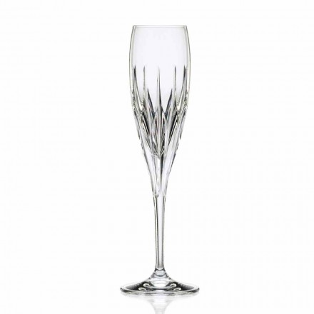 Champagne vinglas flöjt i ekologisk kristall 12 stycken - Voglia Viadurini