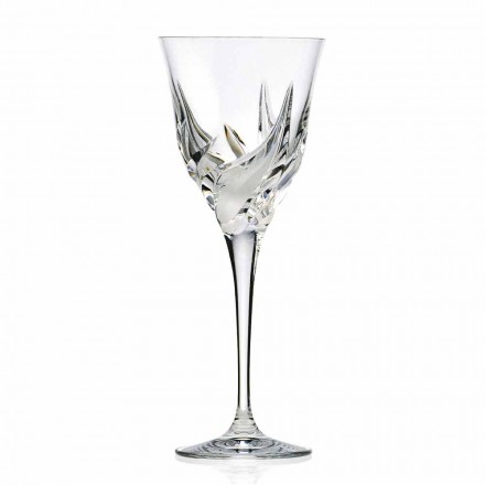 Kvalitet kristallrött vinglas med 12 stycken dekorationer - advent Viadurini