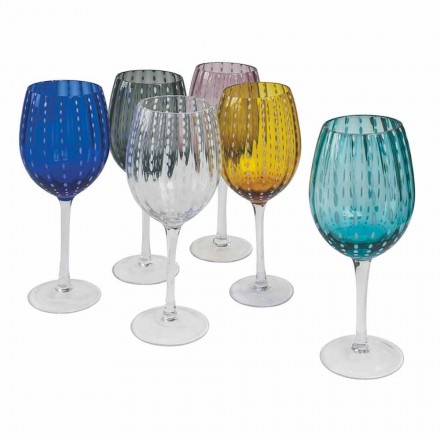 Färgade och moderna glas vinglas 12 stycken Elegant service - Persien Viadurini