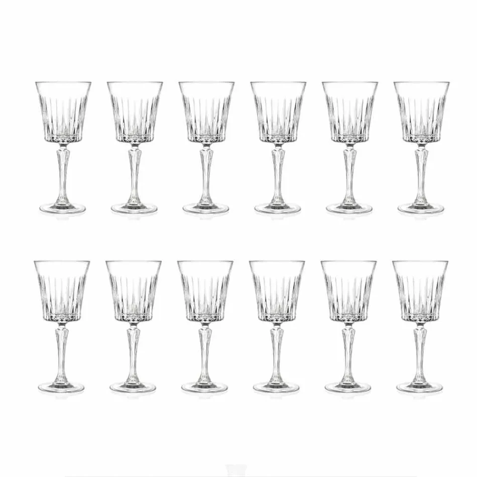 Lyxigt vin- och cocktailglas Design i Eco Crystal 12 stycken - Senzatempo Viadurini
