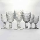Genomskinligt glas vinglas med arabesk dekoration 12 stycken - Marocko Viadurini