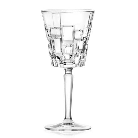 Lyx dekorerade Eco Crystal vin- eller vattenglasögon 12 delar - Catania Viadurini