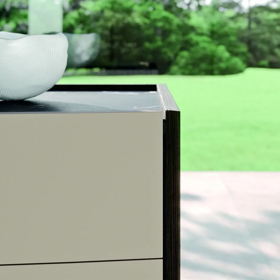 Modern stil 4 -element sovrum tillverkad i Italien - Calimero Viadurini