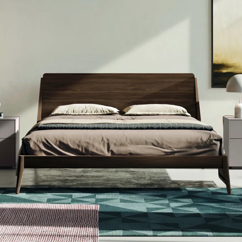 Komplett sovrum med 5 element i modern stil Made in Italy - Savanna Viadurini