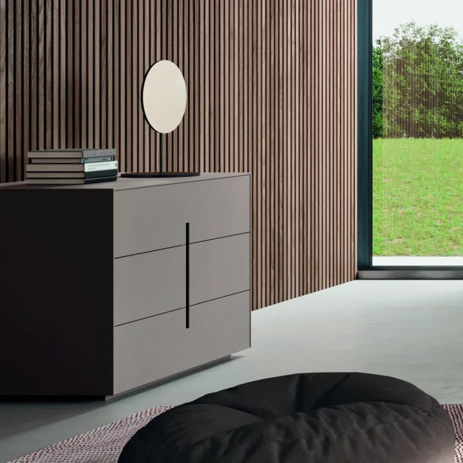 Komplett sovrum med 5 element i modern stil Made in Italy - Savanna Viadurini