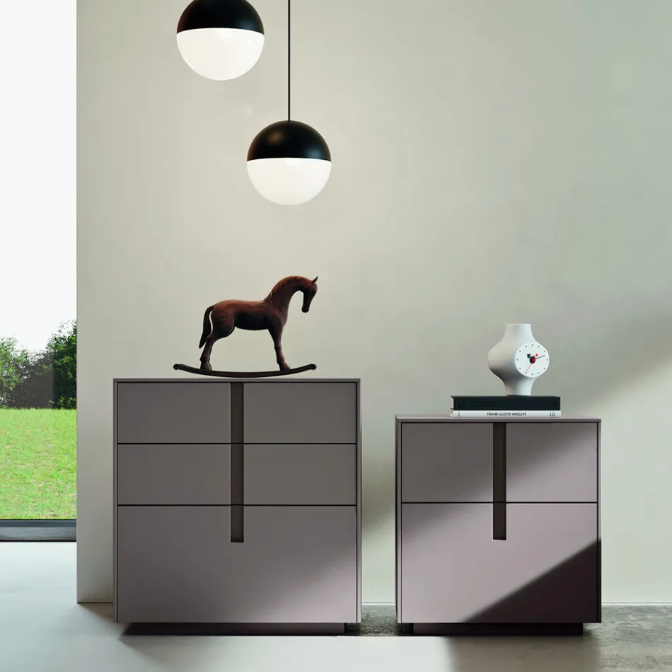 Komplett sovrum med 5 element i modern stil Made in Italy - Savanna Viadurini