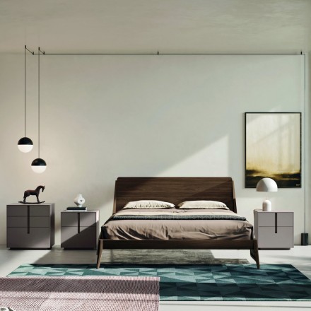 Komplett sovrum med 5 element i modern stil Made in Italy - Savanna Viadurini