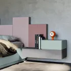 Komplett sovrum med 5 element tillverkade i Italien hög kvalitet - kvarts Viadurini