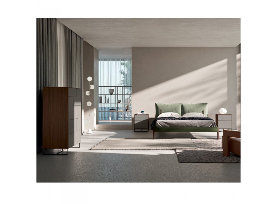 Komplett sovrum med 5 moderna element tillverkade i Italien - Shaila Viadurini