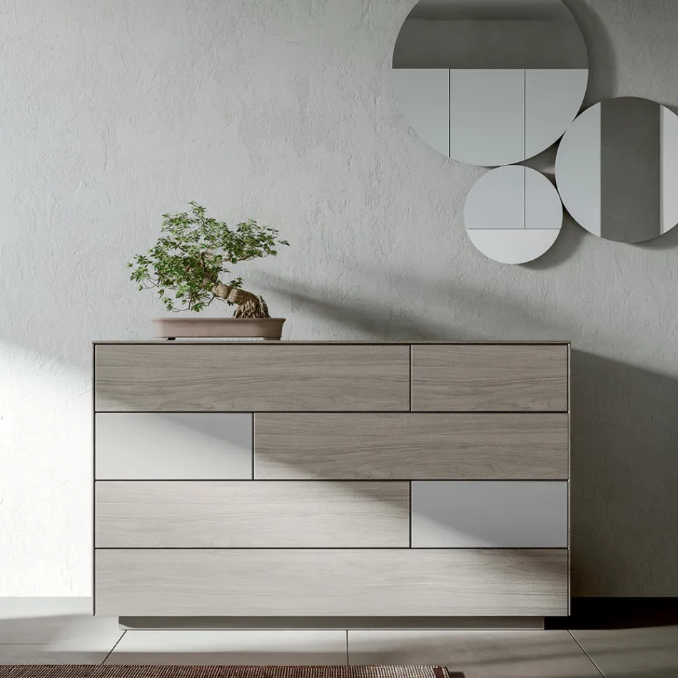 Modernt sovrum med 4 element i modern stil Made in Italy - Lusinda Viadurini