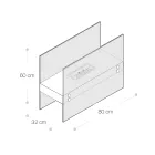 Bioetanol Golvkamin i vit metall och härdat glas - Timon Viadurini