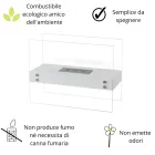 Bioetanol Golvkamin i vit metall och härdat glas - Timon Viadurini