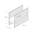 Bioetanol Golvkamin i svart metall och härdat glas - Violante Viadurini