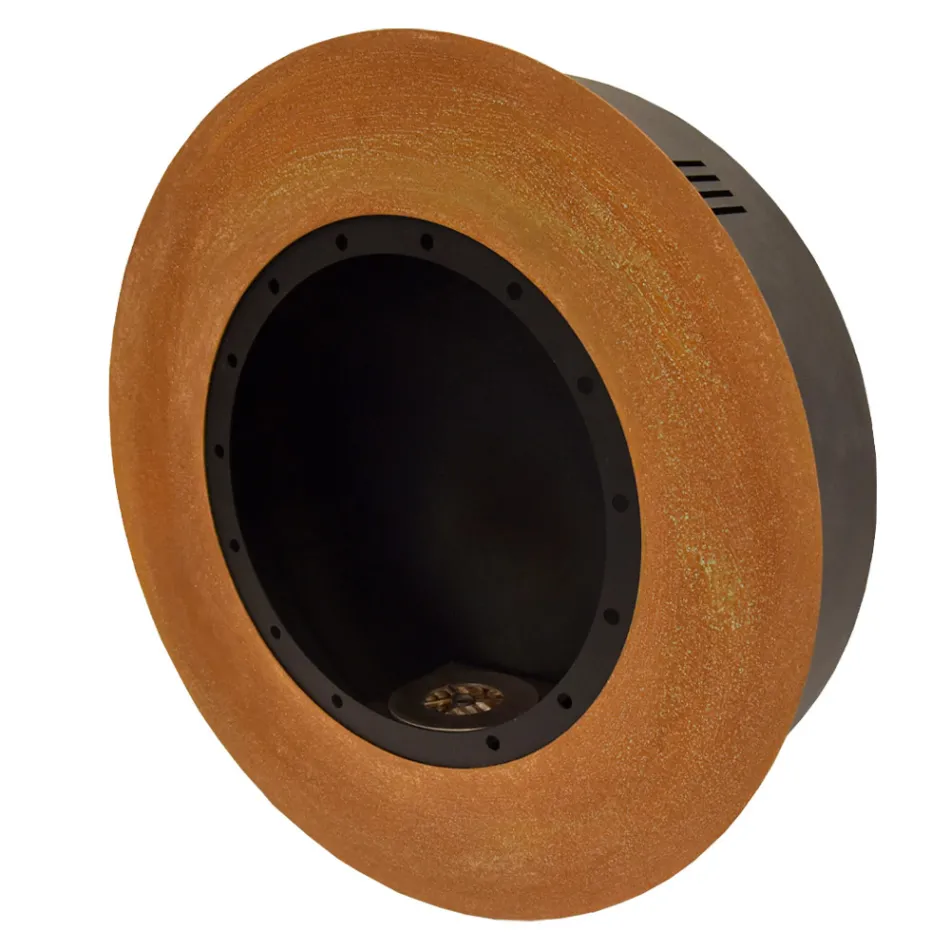 Rund design vägg bioetanol spis i målat stål - Trenton Viadurini