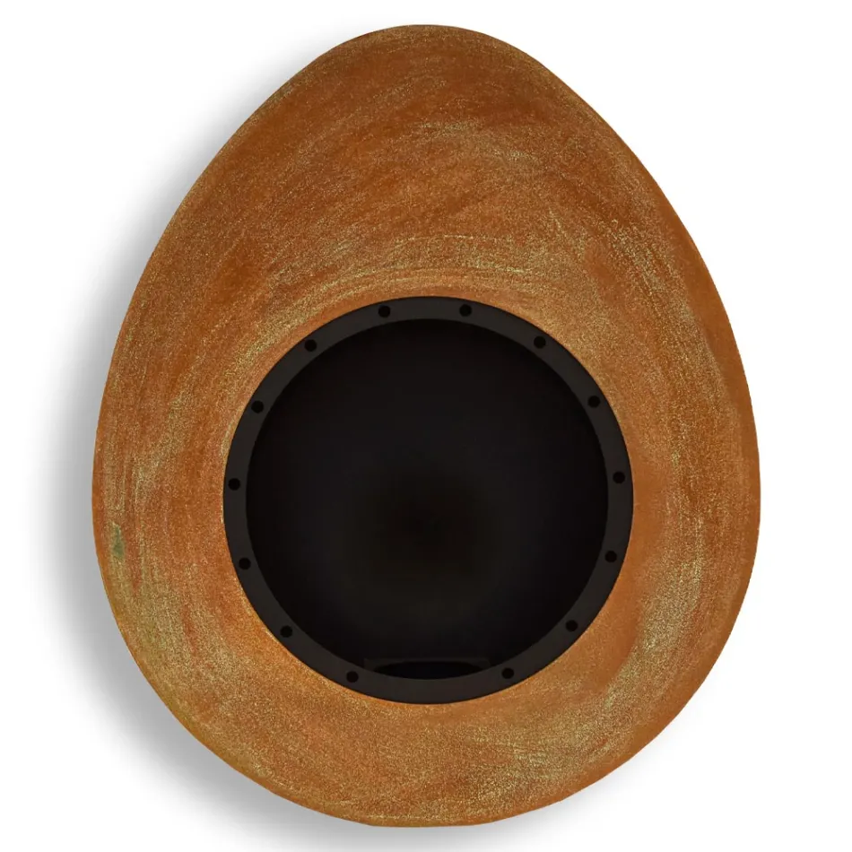 Vägg Bioethanol spis i oval design målat stål - Guiscard Viadurini