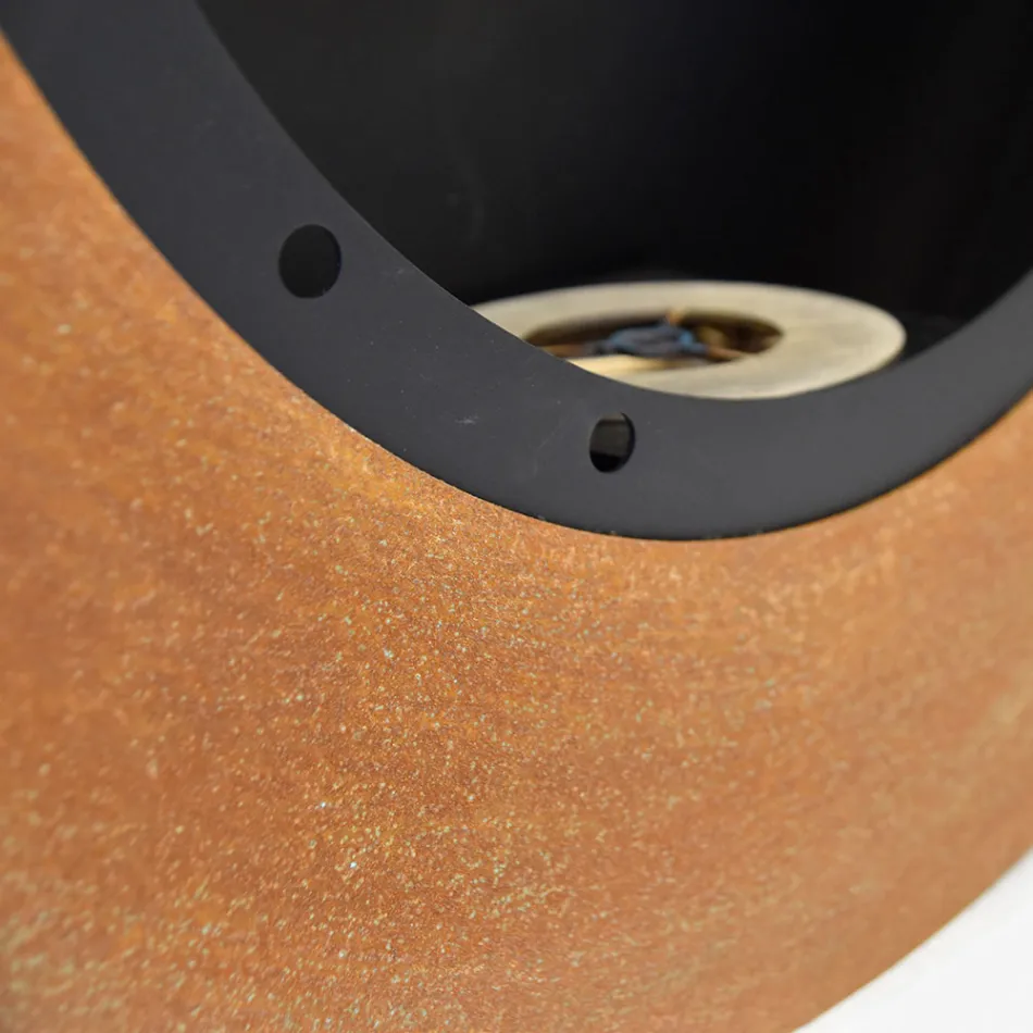 Vägg Bioethanol spis i oval design målat stål - Guiscard Viadurini