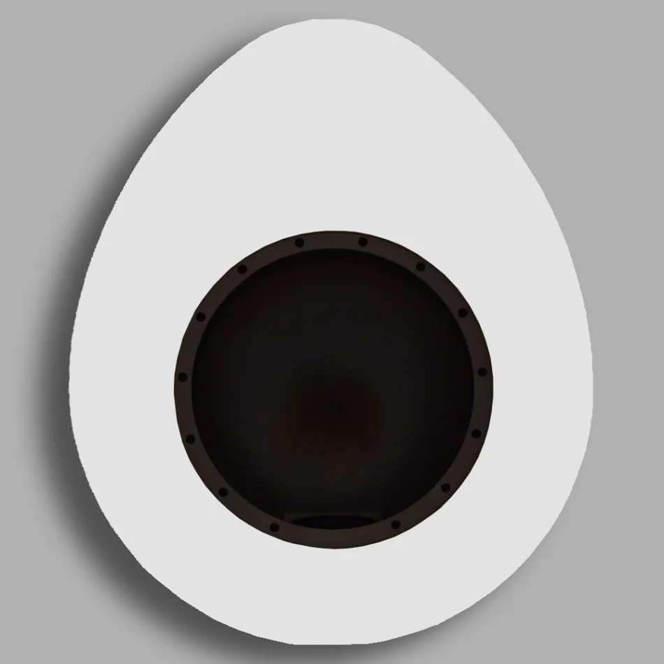 Vägg Bioethanol spis i oval design målat stål - Guiscard Viadurini