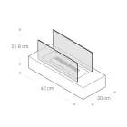 Bord Bioetanol Öppen spis i härdat glas och svart metall - Fiandre Viadurini