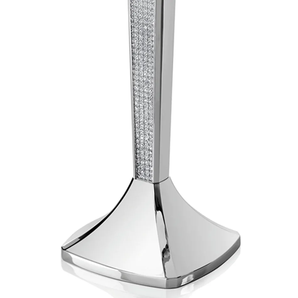 Lyxig 3 -radig ljuskrona i silvermetall med glitter - Sbrillo Viadurini