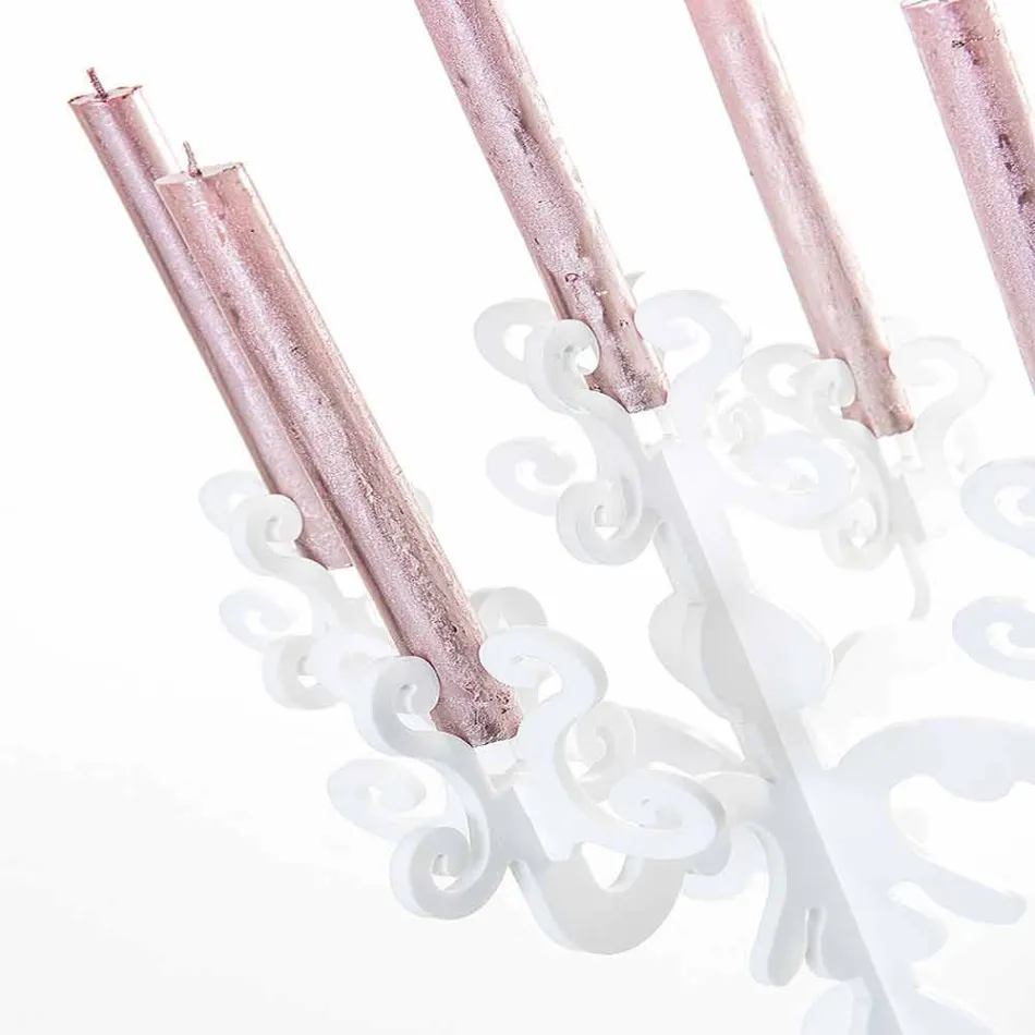 Klassisk medellång designkandelabra, 5 armar i Aragon-plexiglas Viadurini