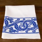 Linne duk av italiensk hantverk med handtryckt design - varumärken Viadurini