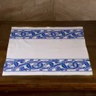 Linne duk av italiensk hantverk med handtryckt design - varumärken Viadurini